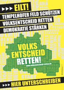 Plakat "Tempelhofes Feld schützen"
